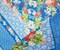 Teal Blue-Orange Multi Poly Floral Border Printed Chiffon Woven Fabric By the Yard